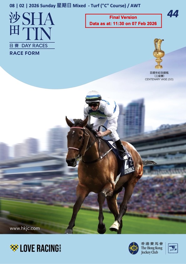 Cliquez sur l'image pour télécharger le programme complet et en couleurs de la réunion PMU/Zeturf du dimanche 1er février 2026 sur l'hippodrome de Happy Valley à Hongkong.